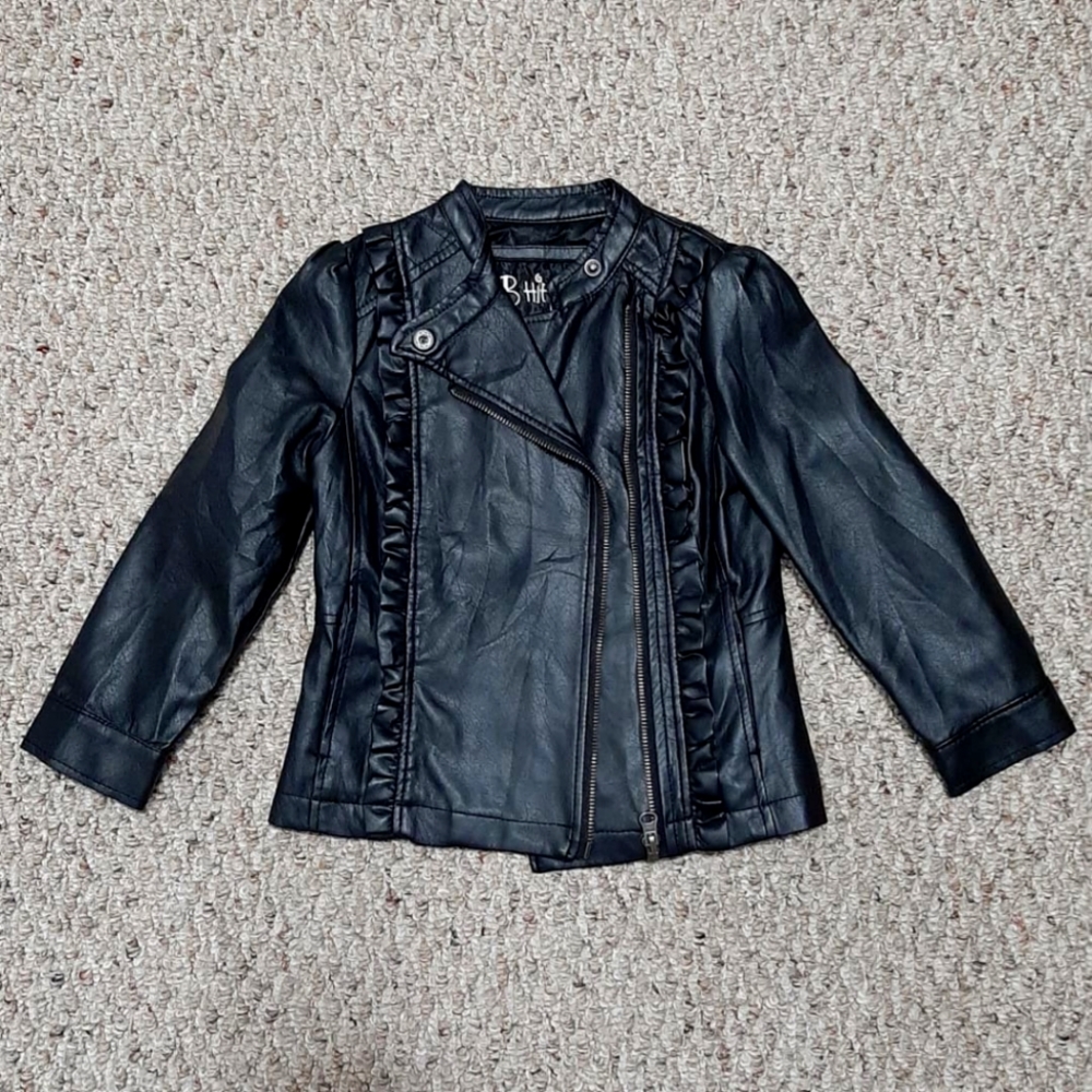 Toddler Girl Leather Like Jacket